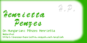 henrietta penzes business card