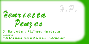 henrietta penzes business card